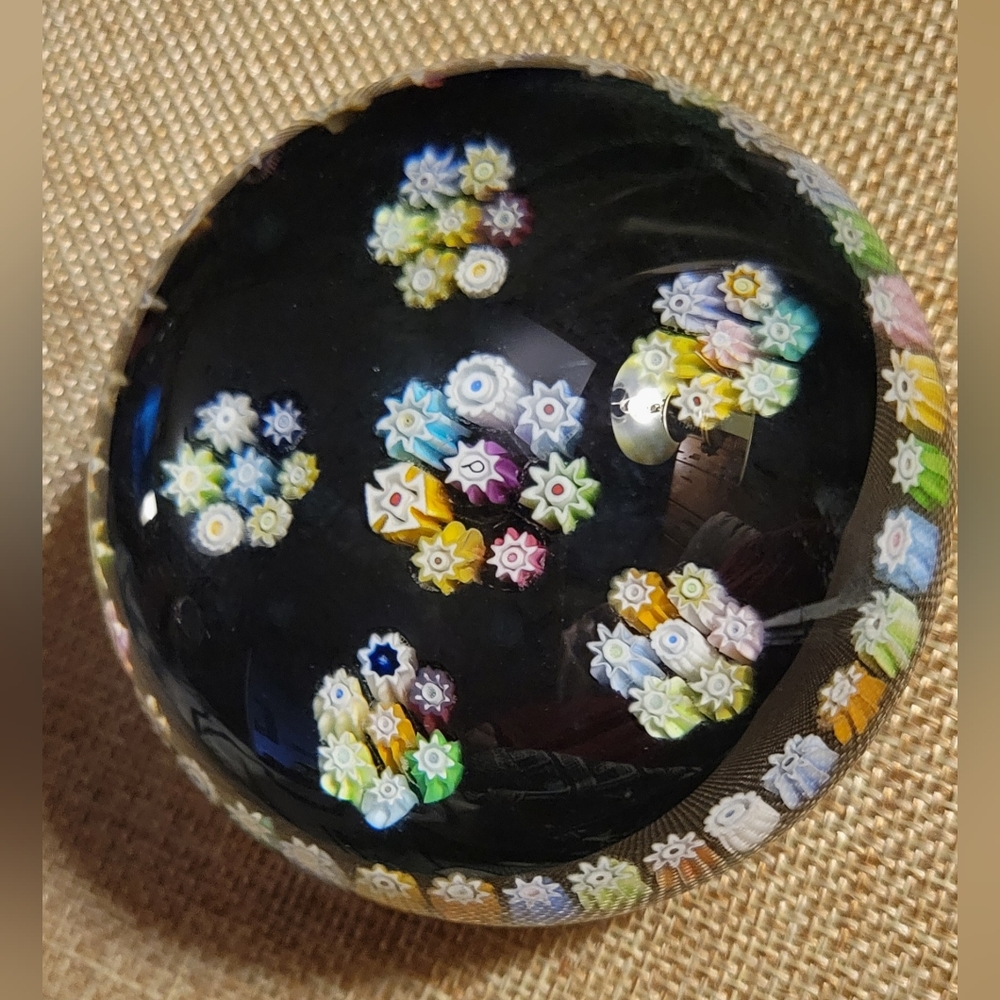 Vintage Art Glass- Perthshire Paperweight- Millefiori Canes- P Middle Cane